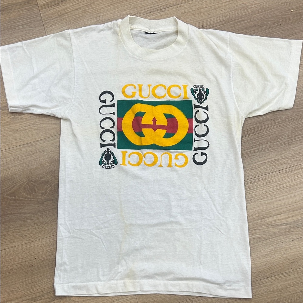 Vintage Gucci Tee with Multicolor Logo